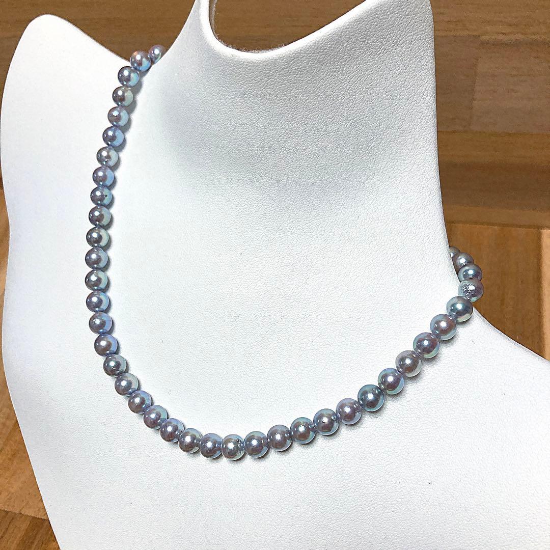 【新品・百貨店商品／総本店】1670ナチュラル色アコヤ真珠グレーフォーマルネック