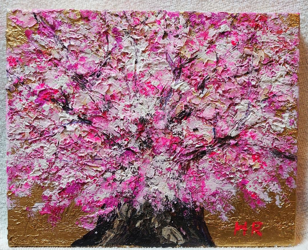 油絵 絵画【大桜】