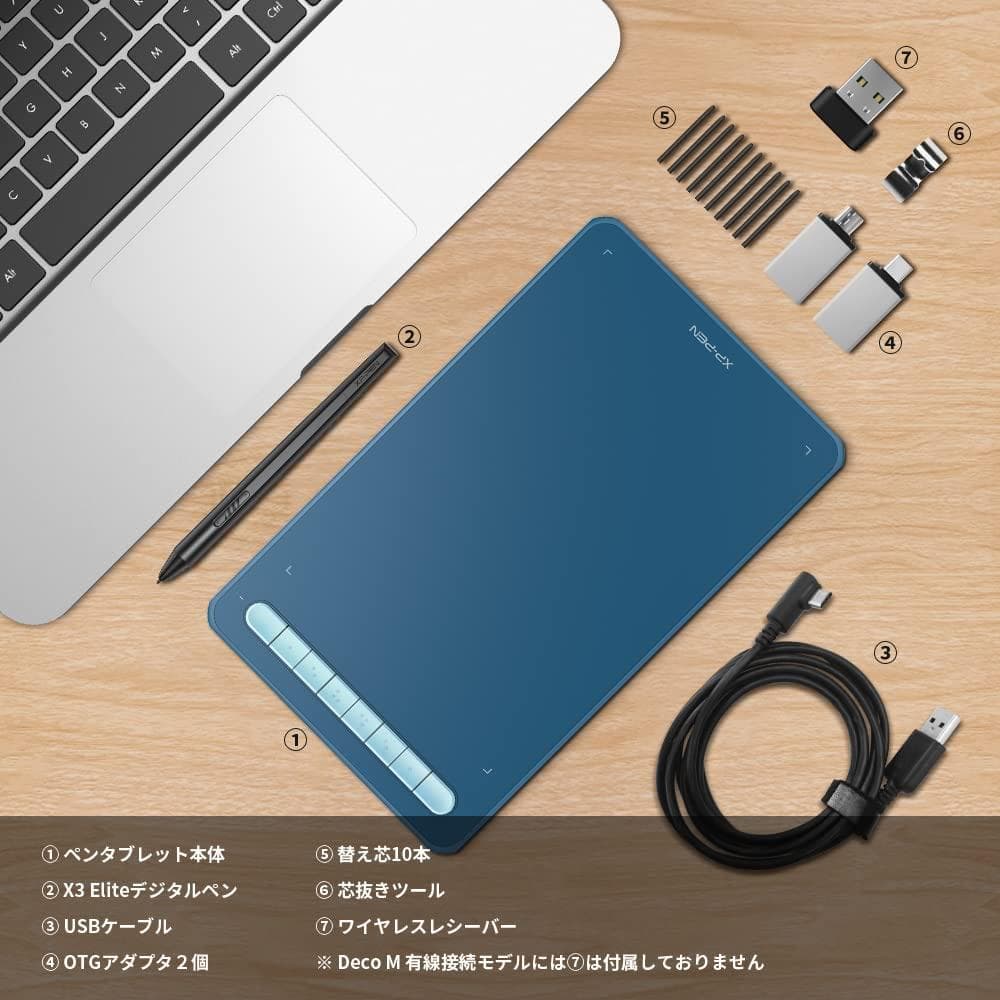 X3チップ搭載ペン付 傾き検知 8x5インチ ペンタブレット