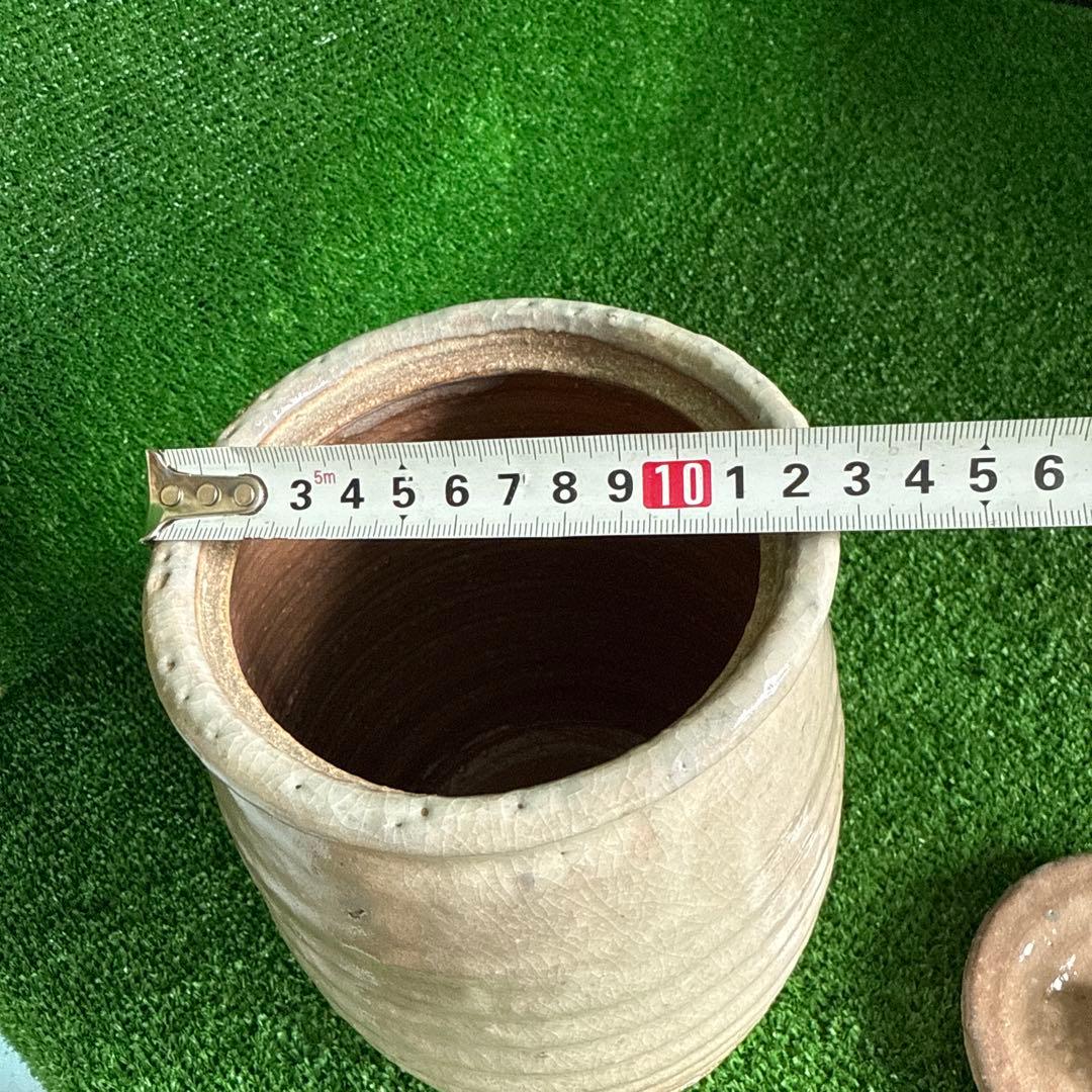 ＆【A0223】未使用保管品/萩焼窯/水指/茶道具/花瓶/水盤/窯印あり