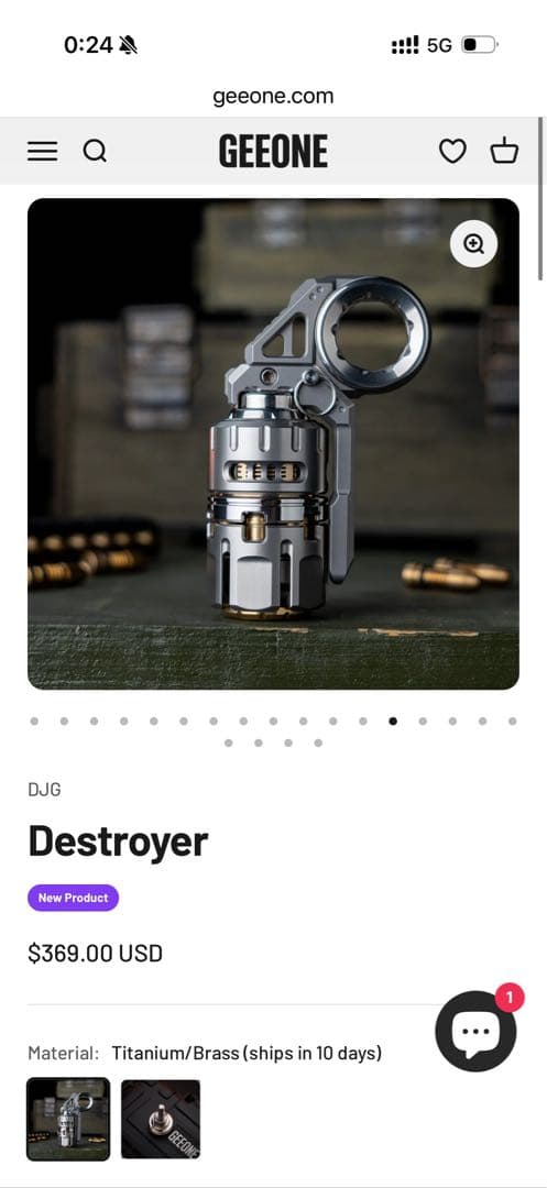 「正規品」DJG Destroyer フィジェットトイ　音叉内蔵　EDC 絶版