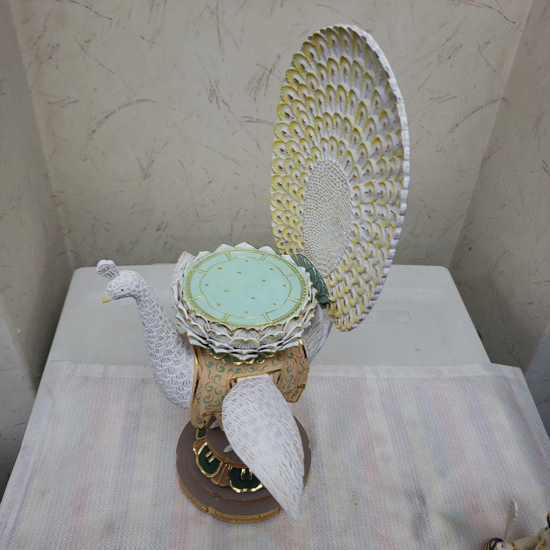 Ｂフライデー　最強魔除け仏像★柘植 孔雀明王像3寸 極彩色 錐金眼入★病魔退散