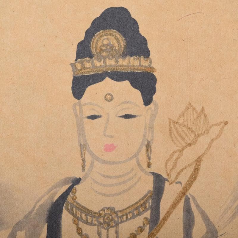 掛軸　大徳寺大仙院　尾関（桃林）宗園筆　延命十句観音経　画賛　N　7358