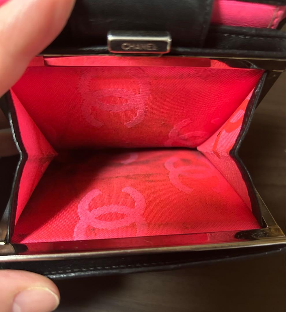 シャネル　二つ折り財布　カンボンライン　【おまけ付き　エルメスのりぼん】