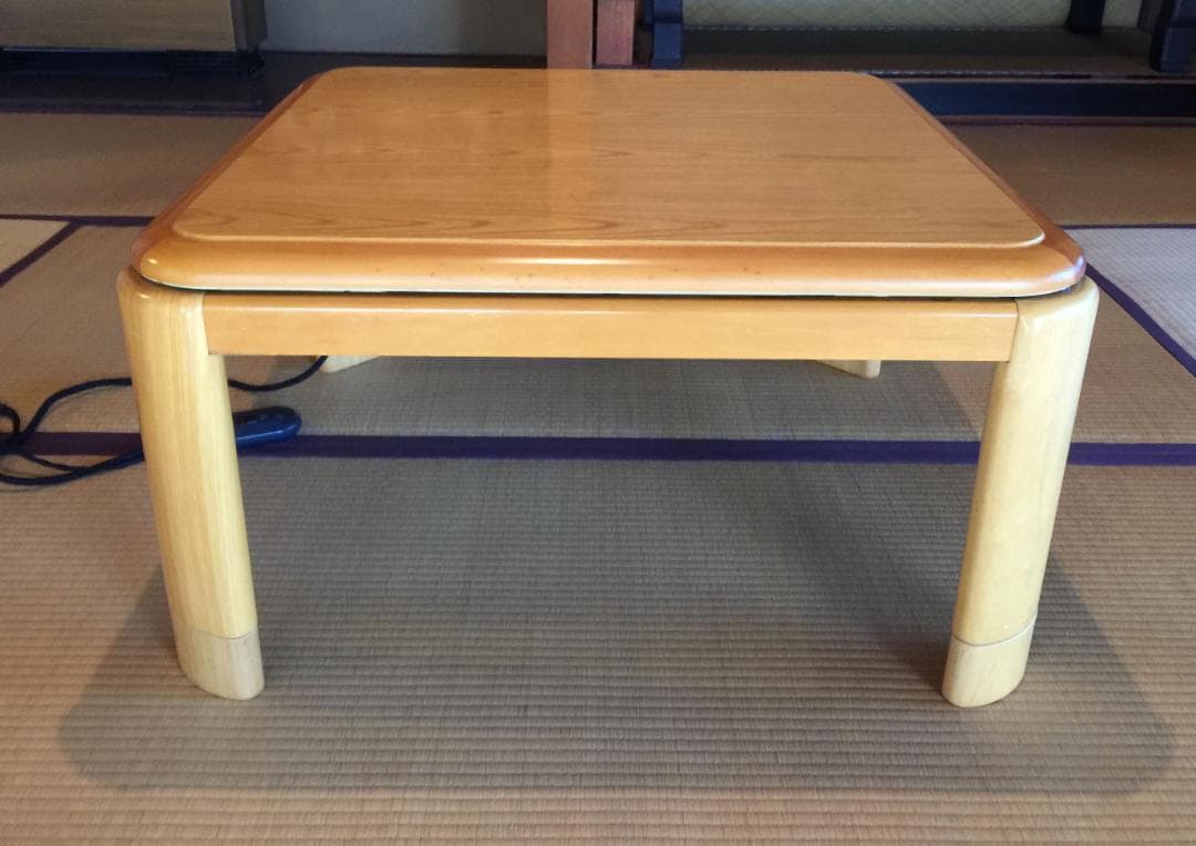 【美品】コイズミ 家具調コタツ ナチュラル木製 正方形 つぎ脚付き 600W