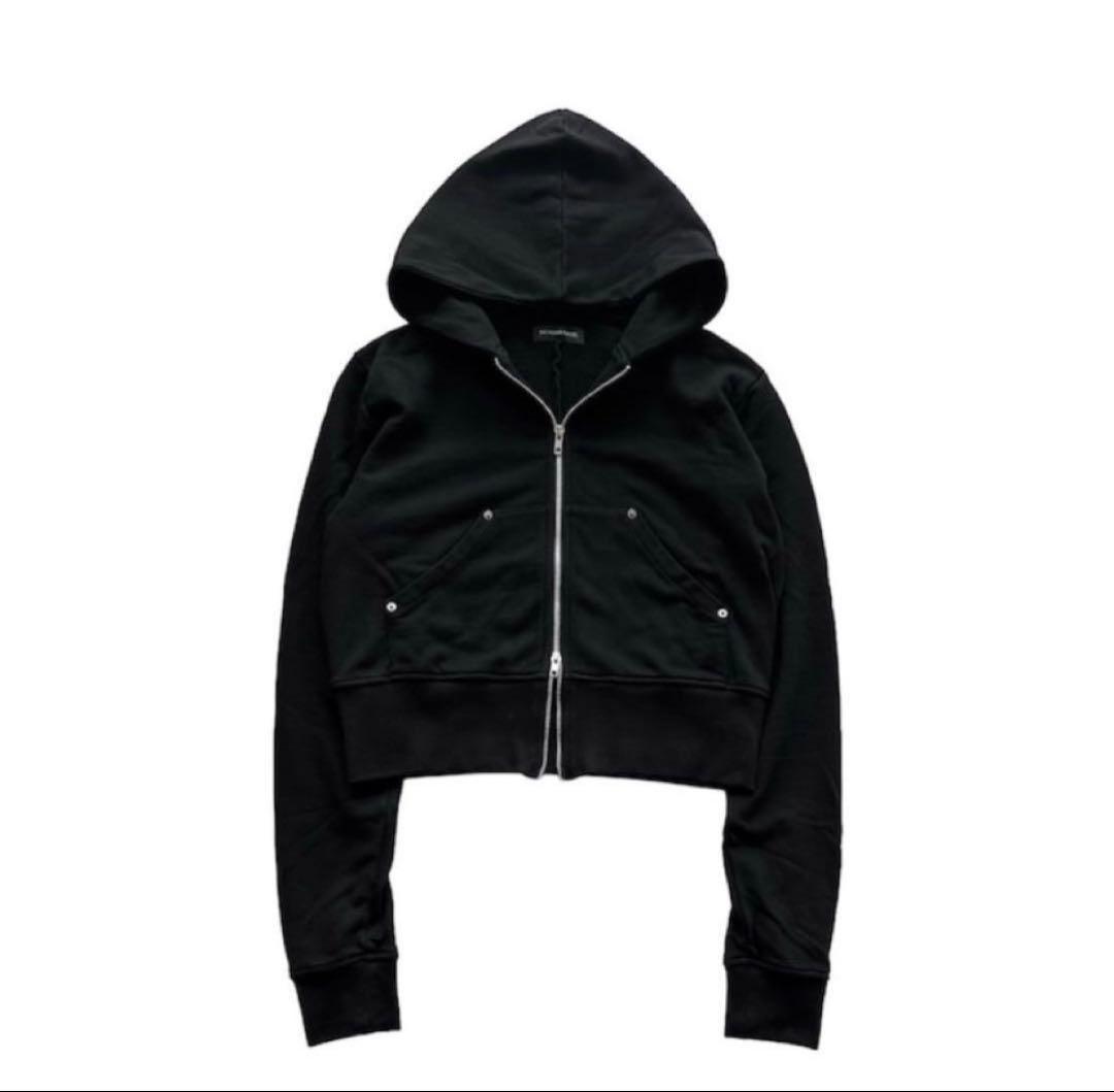 NO MASS PROD ブラック クロップドパーカー Sサイズ