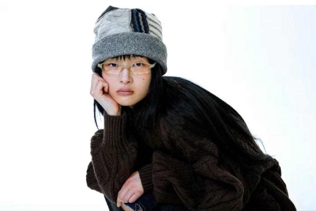 COYSEIO PATCHWORK BEANIE グレー