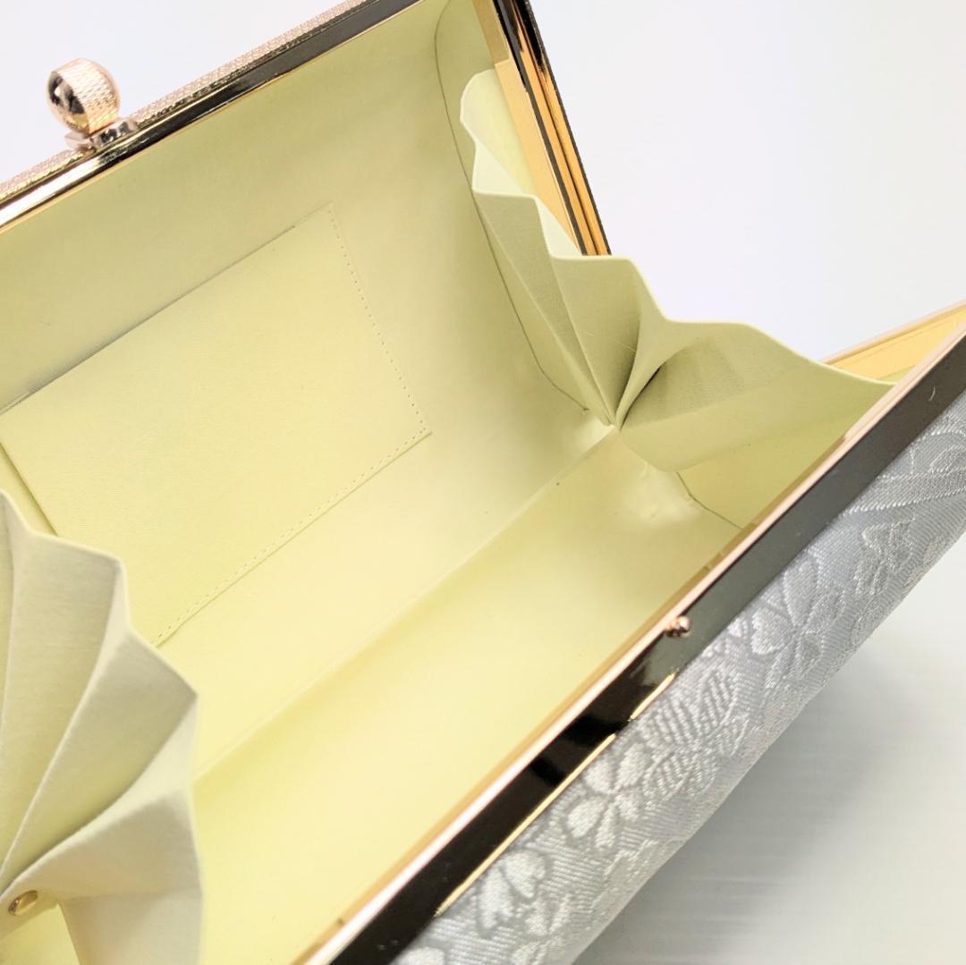 草履バッグセット フォーマル 帯地 シルバー S〜3Lサイズ u777