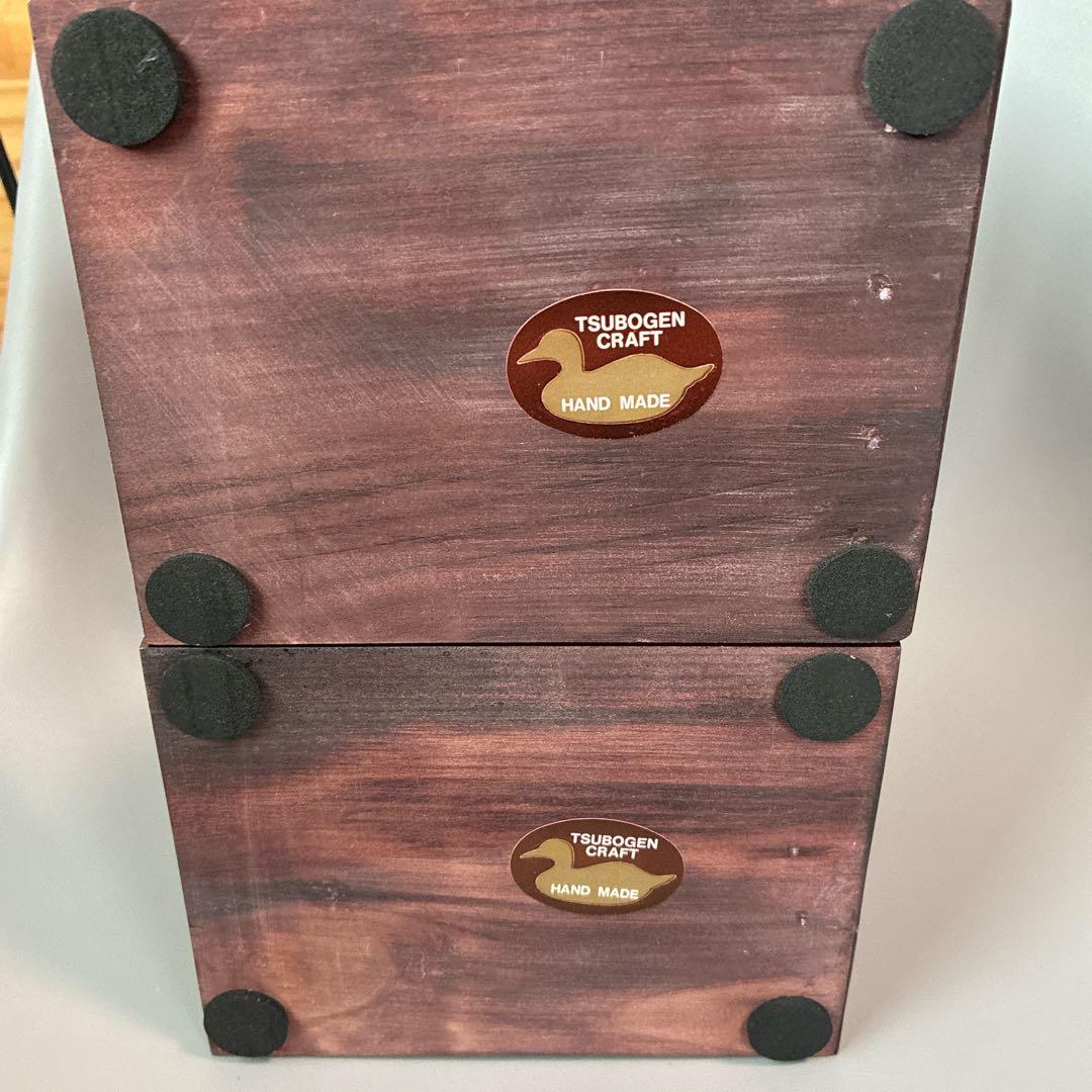 ヴィンテージTSUBOGEN木味ハンドメイド マガモ　デコイ ブックエンド　鴨
