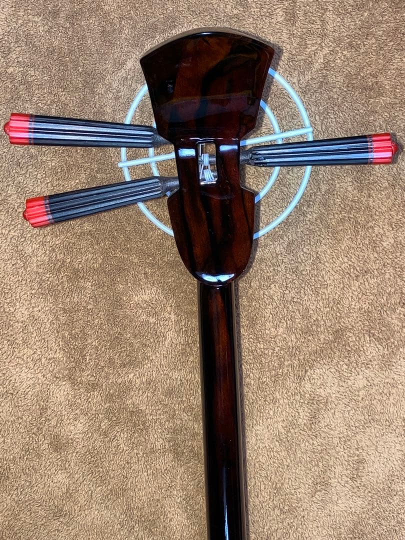 沖縄三線上質クルチ真壁型本皮一枚張りスンチ塗り期間限定出品