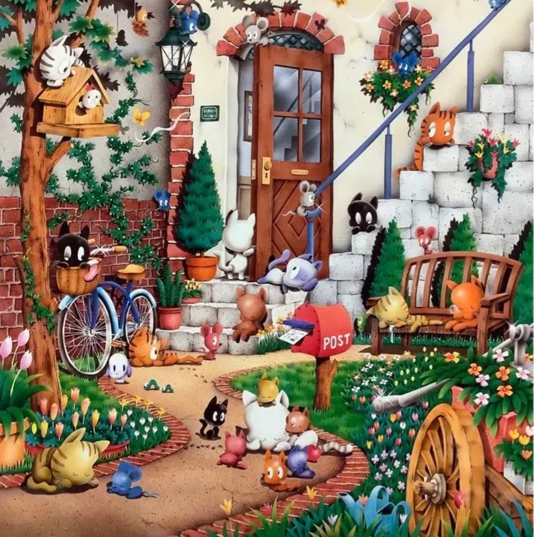 絵画・額縁・版画・芳岡 ひでき・新品未使用・スリーピングキティ・美術品・雑貨