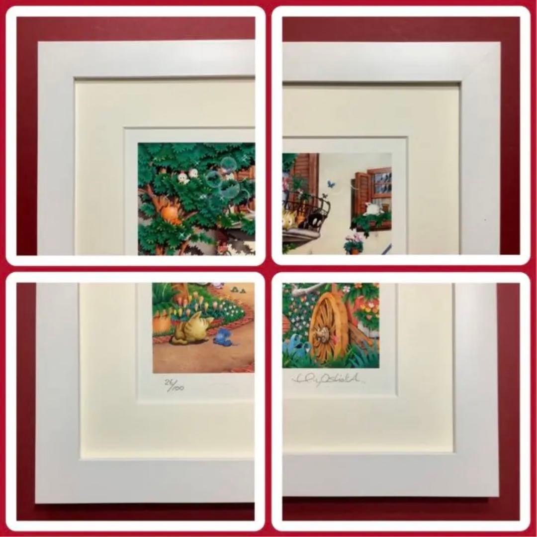 絵画・額縁・版画・芳岡 ひでき・新品未使用・スリーピングキティ・美術品・雑貨