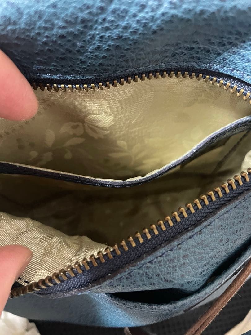 新品★イビサ★ゾウ★高級オーストリッチ革★花チャーム付きショルダー　エレファント