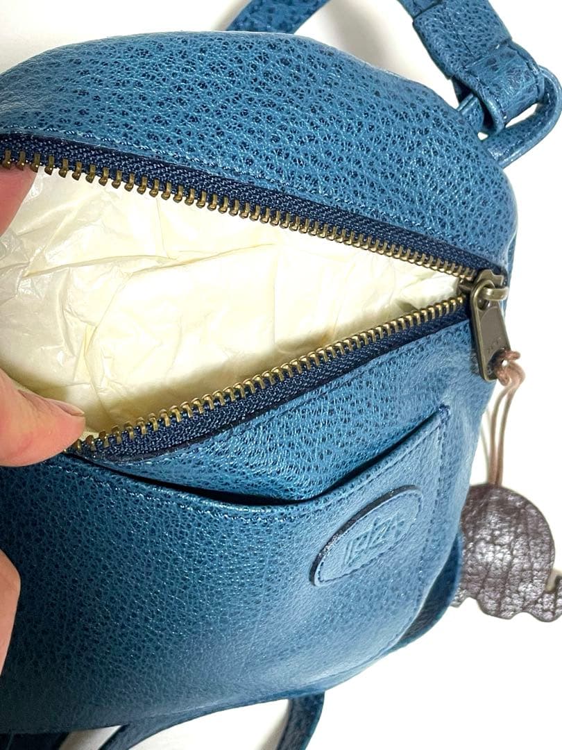 新品★イビサ★ゾウ★高級オーストリッチ革★花チャーム付きショルダー　エレファント