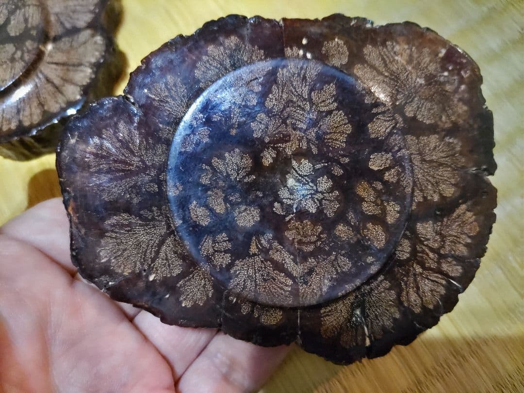 ホソマ様　茶托 菊花木５枚　他２点のお纏め価格