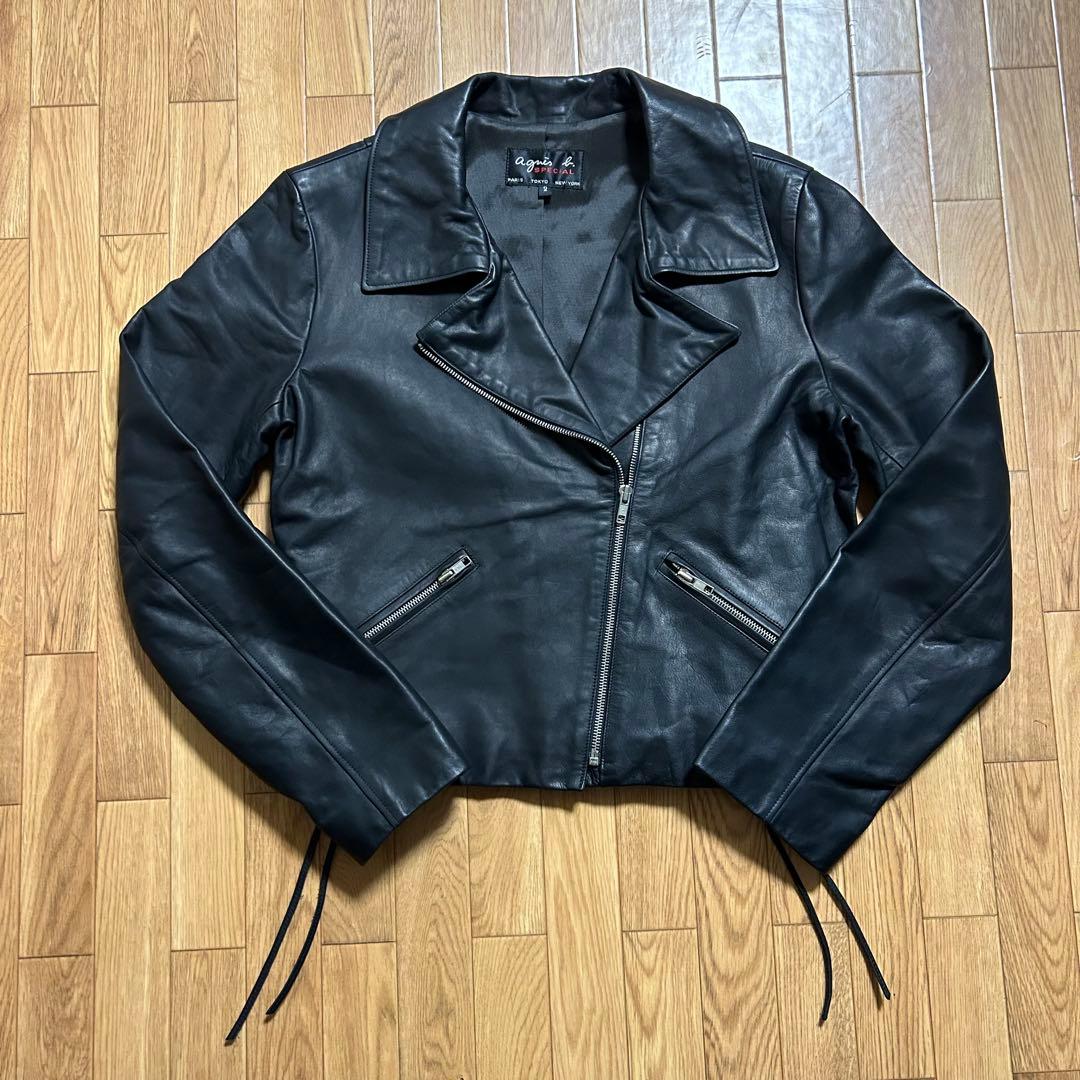 極美品✨アニエスベースペシャル ダブル レザージャケット カウレザー 2 M相当