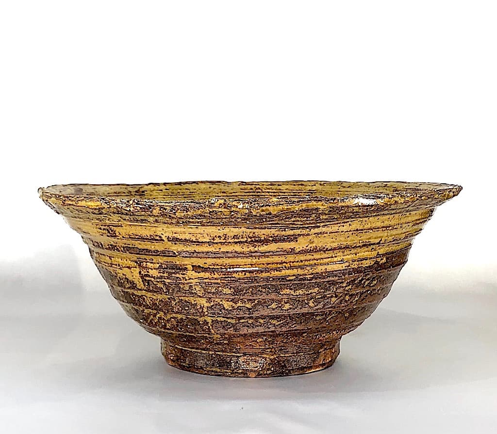 京焼・清水焼　清水六兵衛（三代）作　伊羅保　大鉢　無傷　箱無　保証。