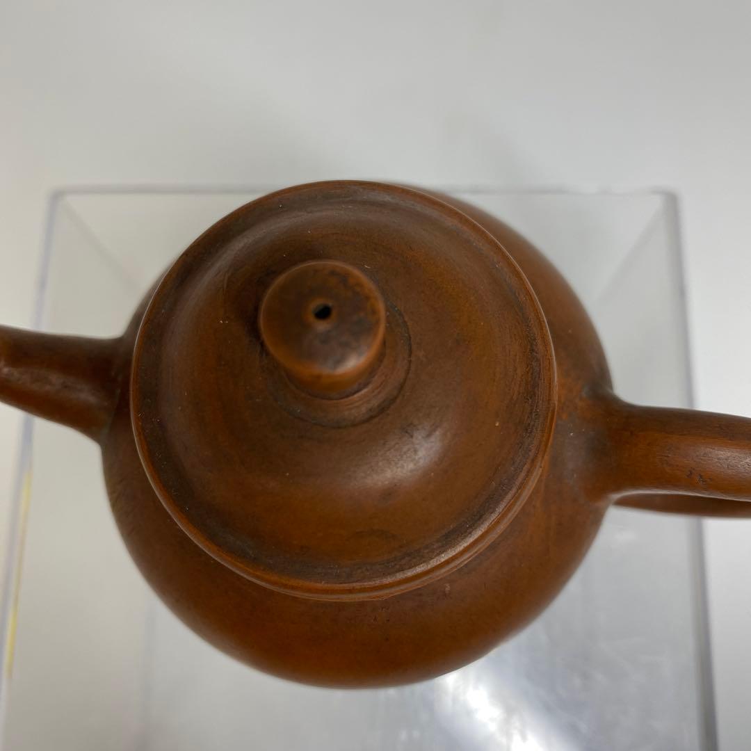 中国清時代　惠孟臣　朱泥急須　幅約10.2㎝　トヒサ　東さ7-0609☆2F