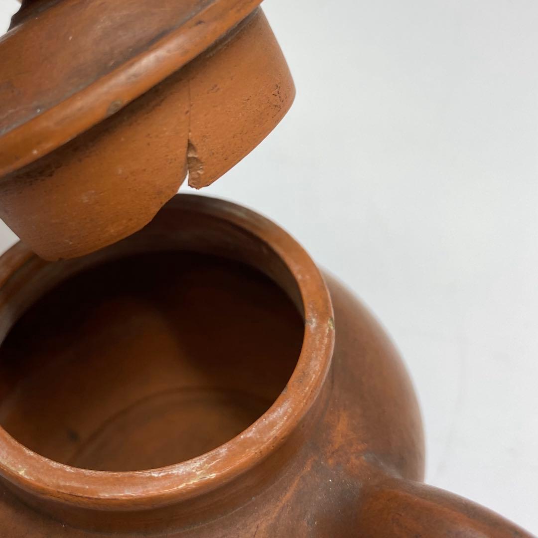 中国清時代　惠孟臣　朱泥急須　幅約10.2㎝　トヒサ　東さ7-0609☆2F