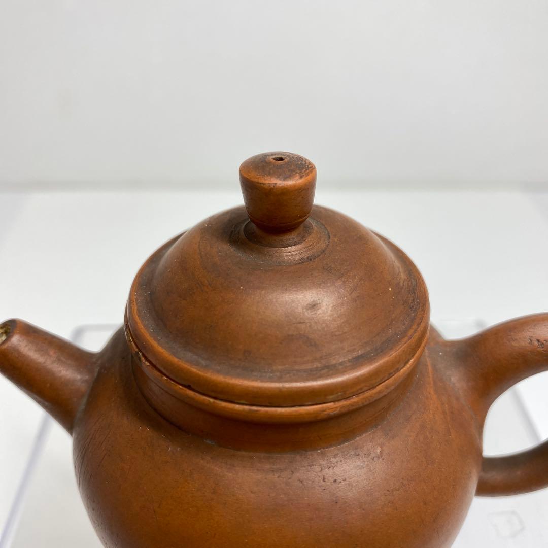 中国清時代　惠孟臣　朱泥急須　幅約10.2㎝　トヒサ　東さ7-0609☆2F