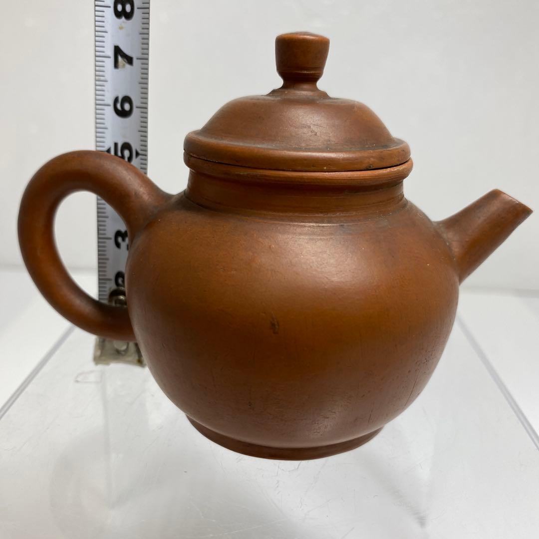 中国清時代　惠孟臣　朱泥急須　幅約10.2㎝　トヒサ　東さ7-0609☆2F
