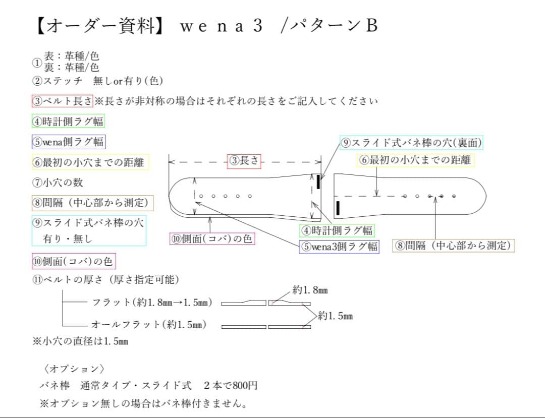 poellページ　wena3ベルト　オーダーメイド