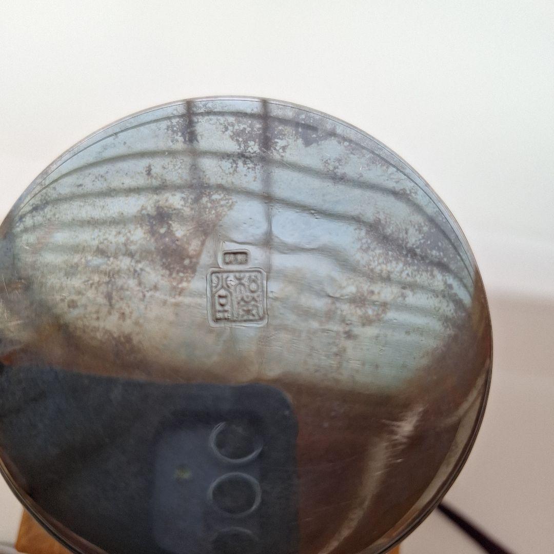 松栄堂　純銀製　茣座目打　茶筒　茶道具　銀器　銀製品