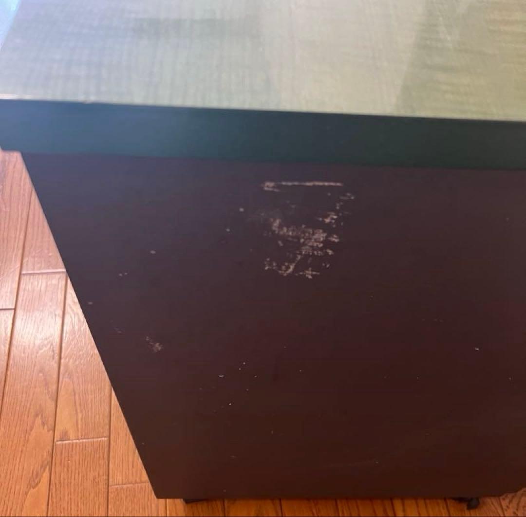 脇棚 オフィスワゴン 木製 鏡面仕上げ　3段引き出し キャスター付き