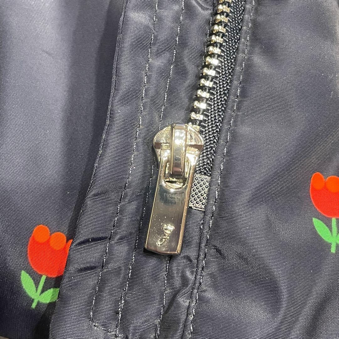 jacadi チューリップ柄　中綿入りジャケット　12m ネイビー　ファー　撥水