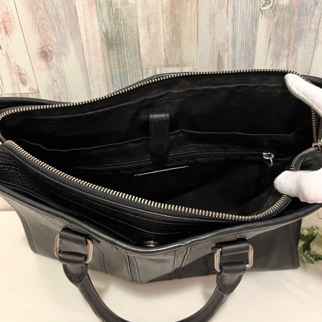 COACH コーチ ビジネスバッグ オールレザー ブリーフケース メンズ 黒 革