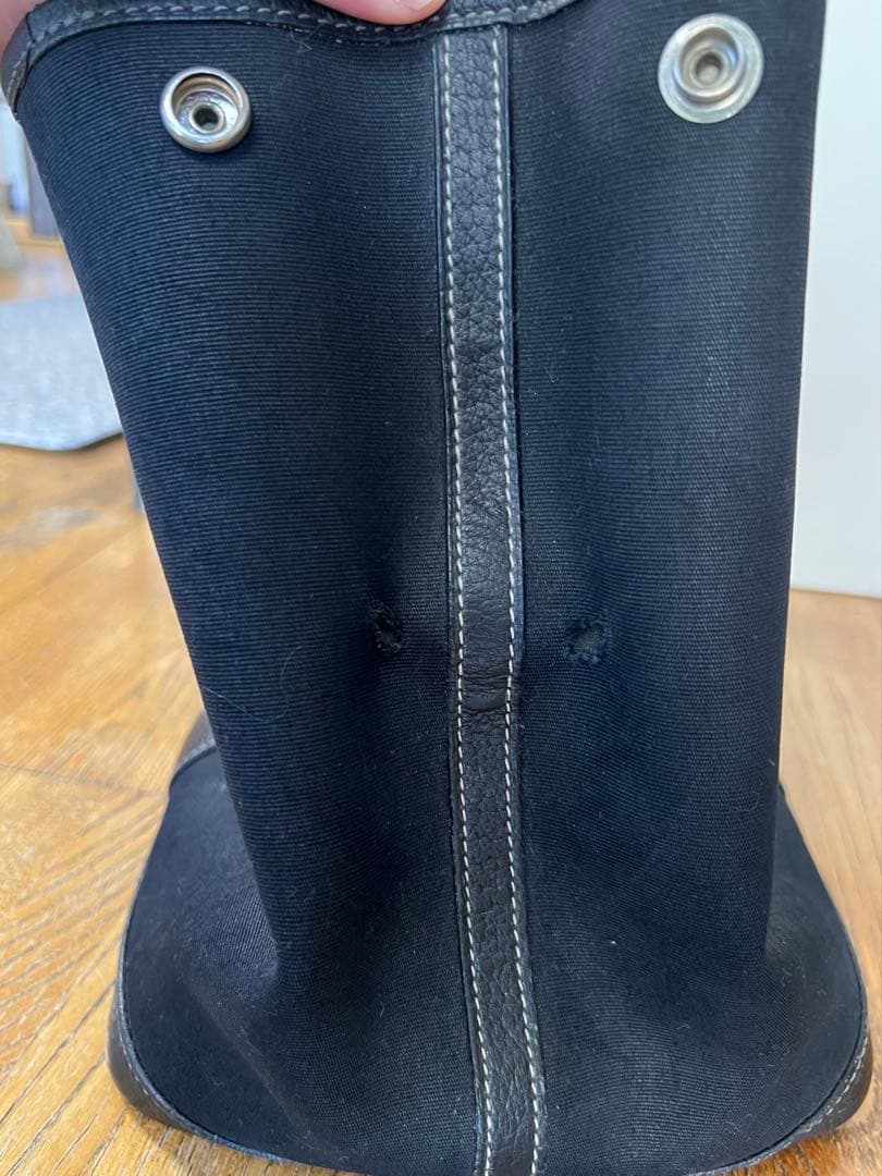 HERMES エルメス ガーデンパーティ PM ブラック トワル トートバッグ