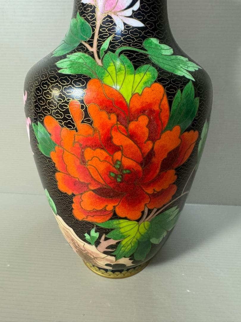 2351 七宝焼　琺瑯　花瓶　時代物