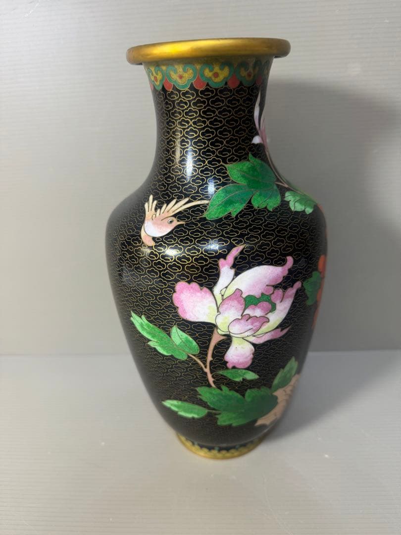 2351 七宝焼　琺瑯　花瓶　時代物