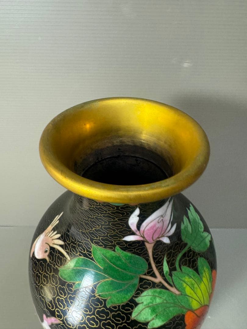 2351 七宝焼　琺瑯　花瓶　時代物