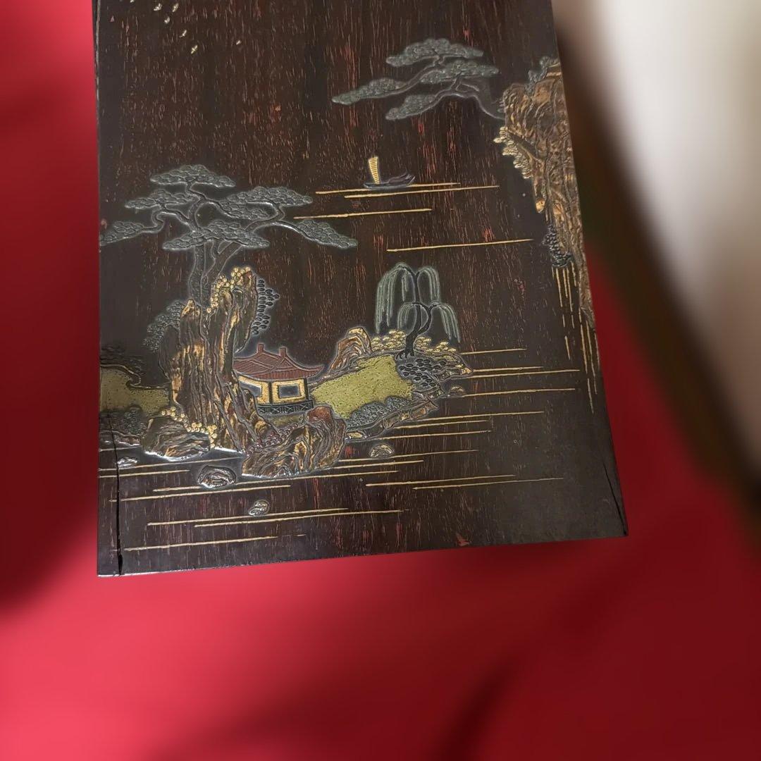 旧家蔵出し　古美術　文庫と硯箱セット