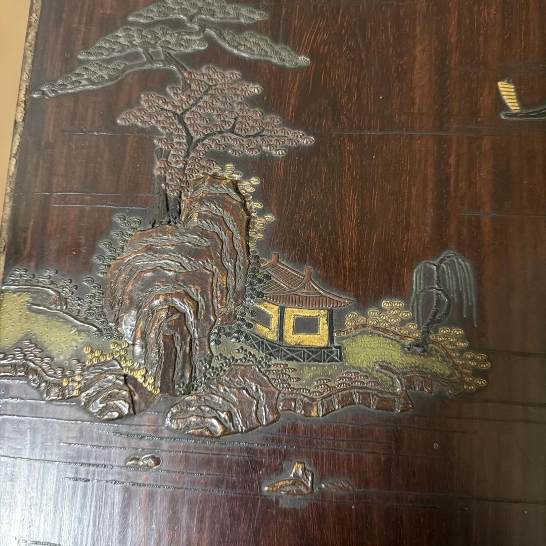 旧家蔵出し　古美術　文庫と硯箱セット