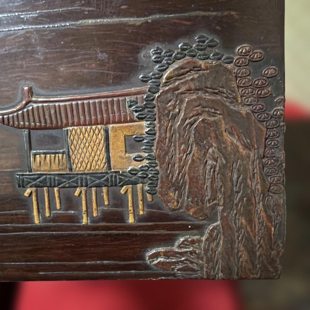 旧家蔵出し　古美術　文庫と硯箱セット