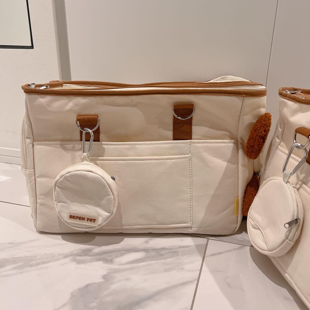 [セブンペット] 犬猫 ペットキャリーバッグ テディバッグ ショルダー2個セット