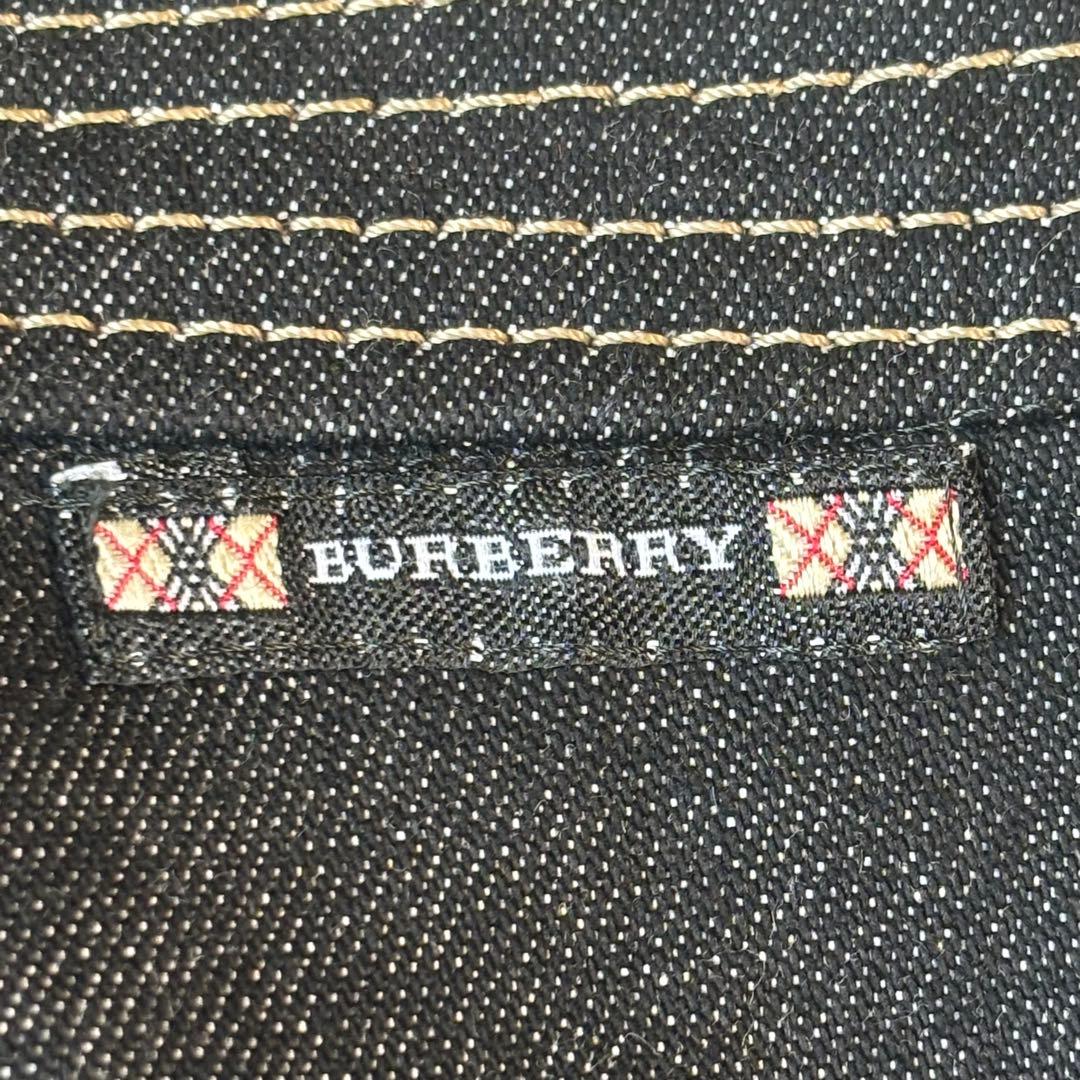 超美品 バーバリーロンドン 大きいサイズ42 ラップスカート インディゴ