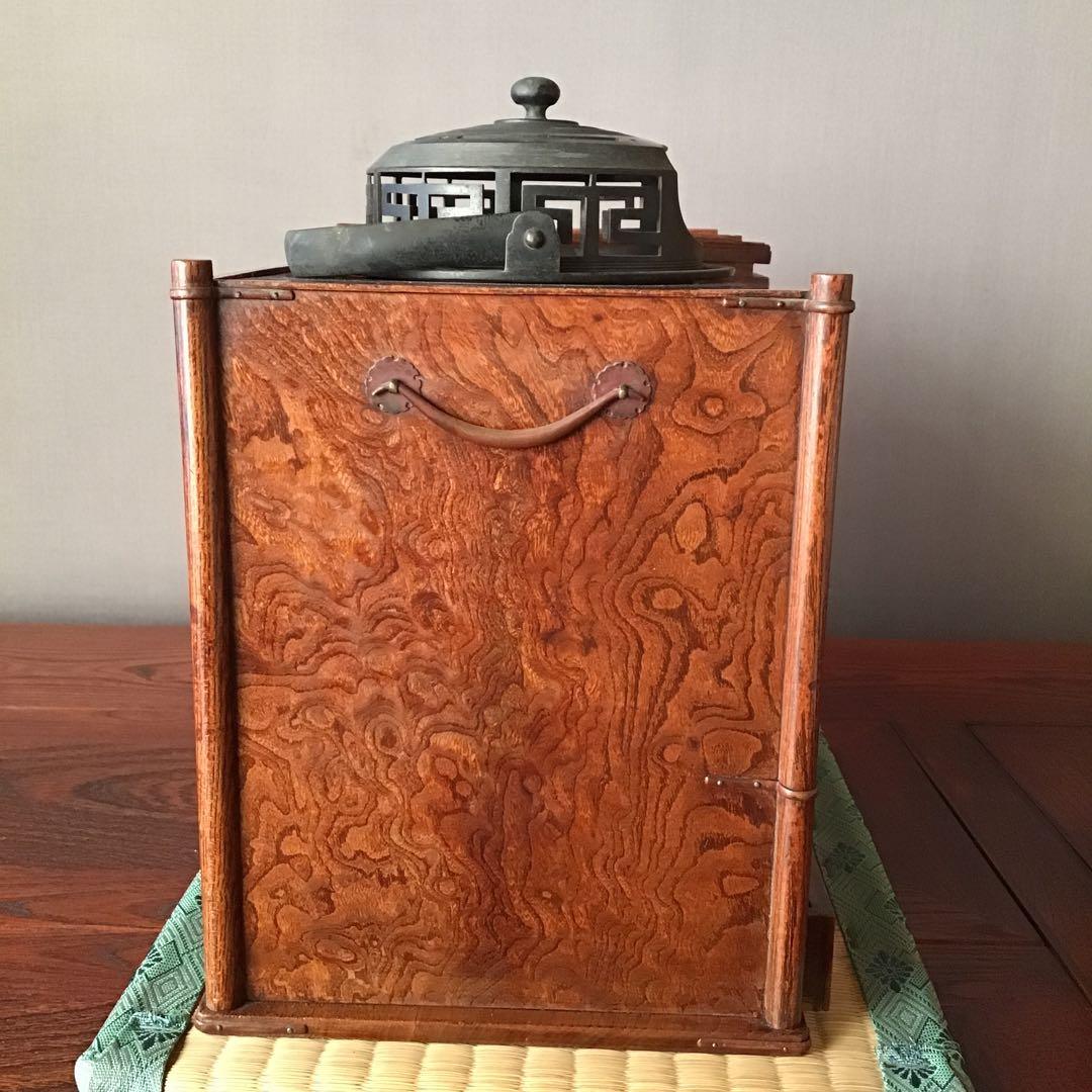 欅玉杢　煙草盆　硯　明治期