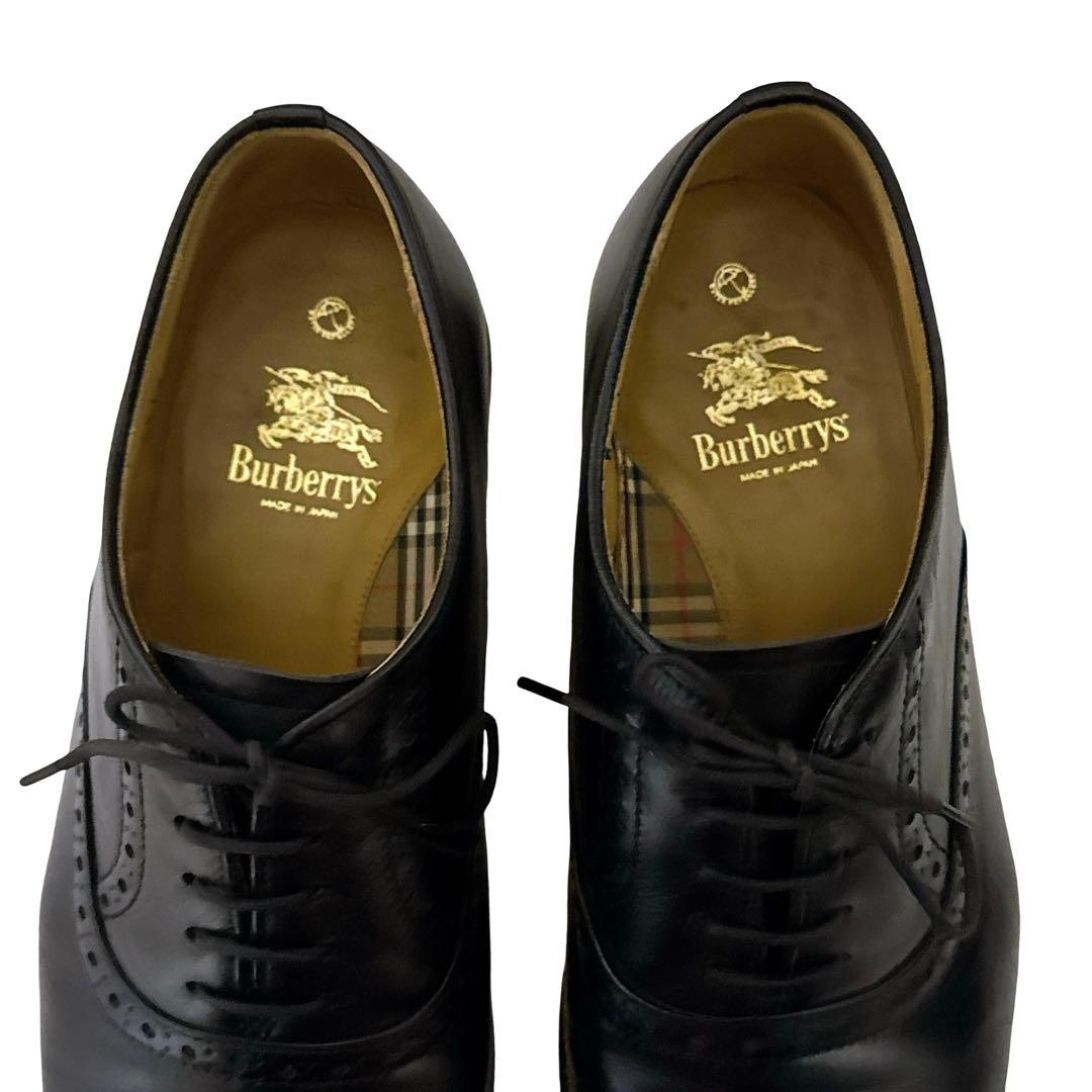 バーバリー ビジネスシューズ 革靴 革 26cm レザー ブラック メンズ 黒