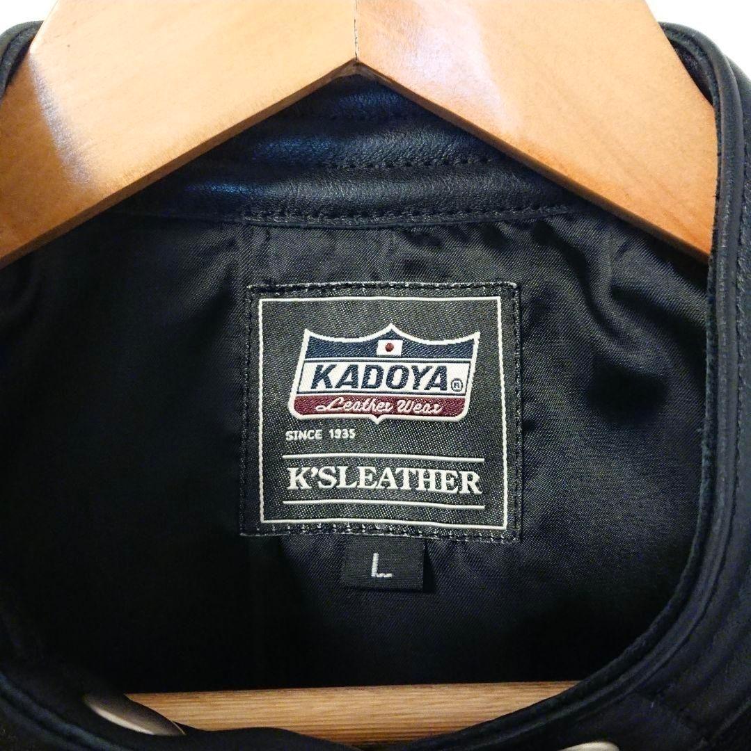 KADOYA 黒 レザー シングルライダースジャケット Lサイズ 未使用品