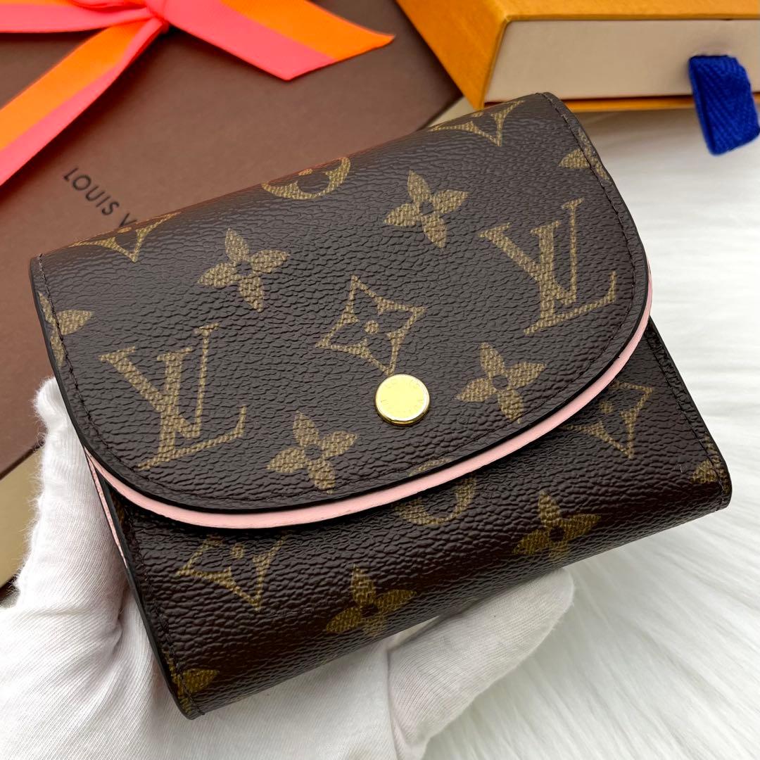 ルイヴィトン モノグラム ポルトフォイユ アリアンヌ 三つ折り財布 ローズ