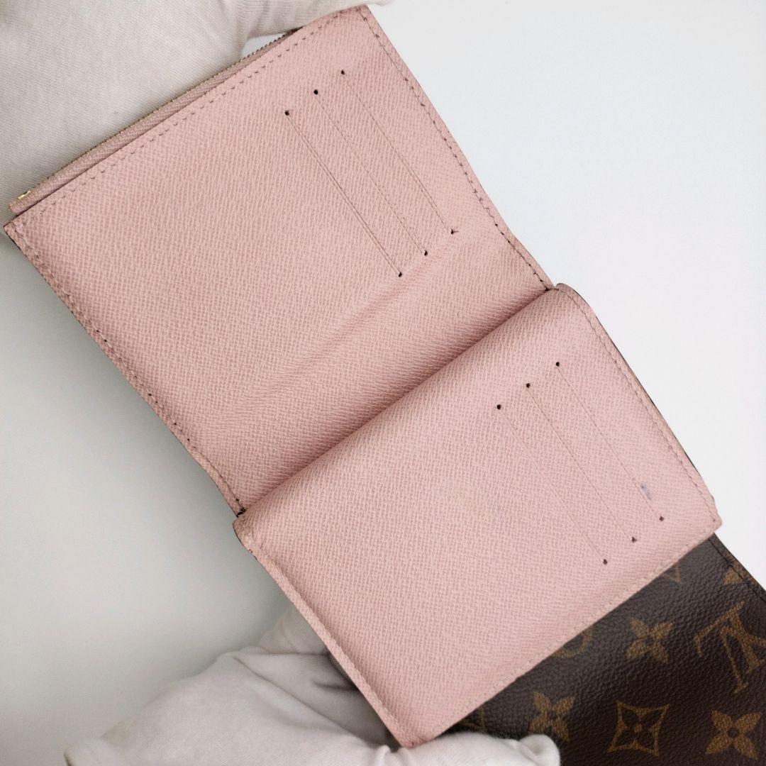 ルイヴィトン モノグラム ポルトフォイユ アリアンヌ 三つ折り財布 ローズ