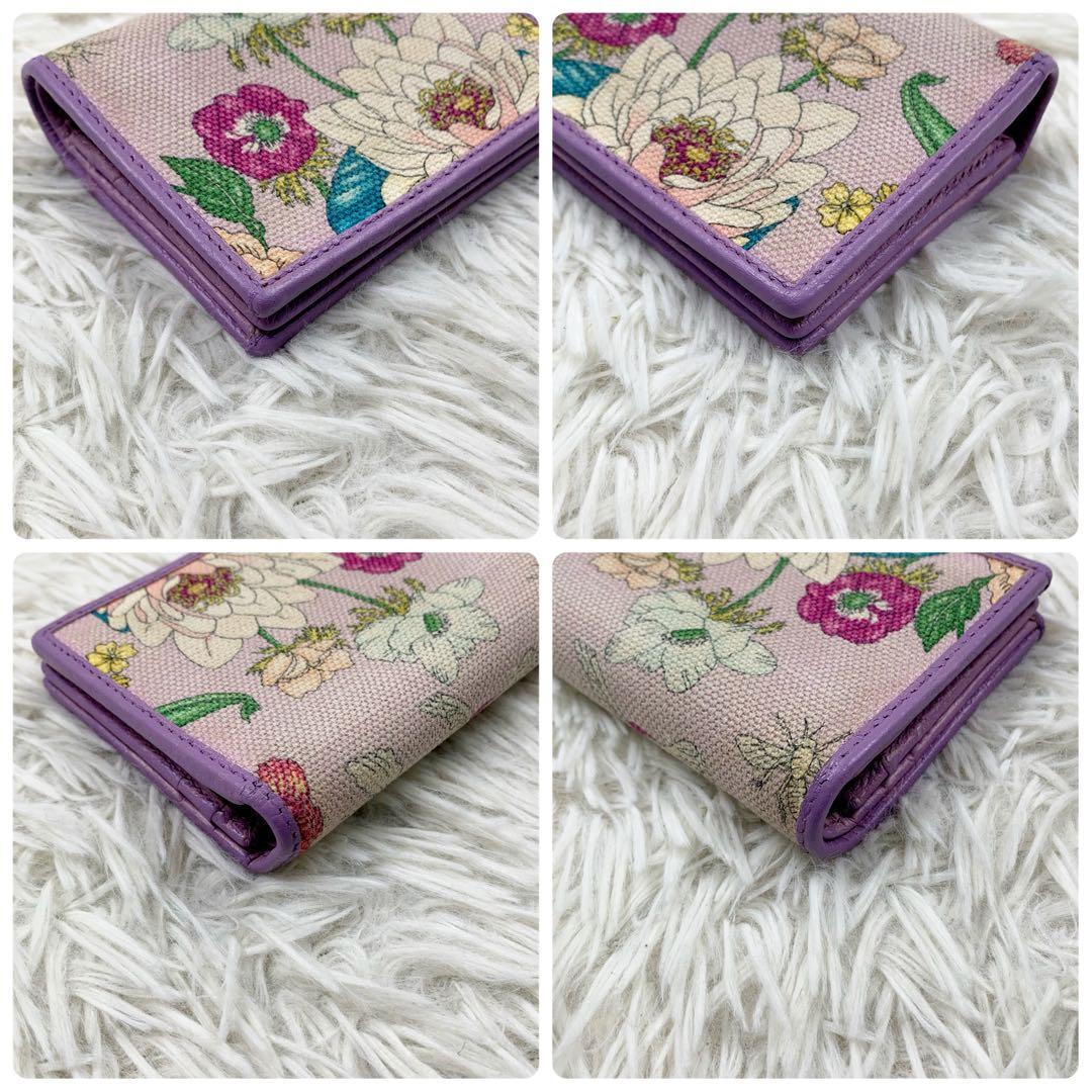 【✨美品✨】グッチ 二つ折り財布 GGマーモント フローラ パープル 日本限定