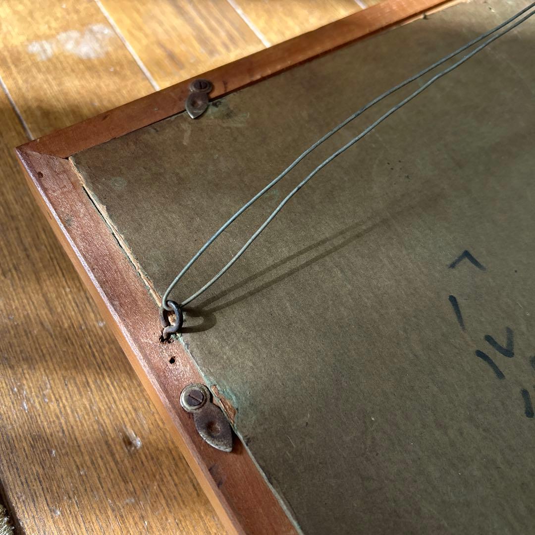 鹿毛正三　1971年パリ　モンマルトル　ノルヴァン通り　油絵　f3号油彩画　額縁