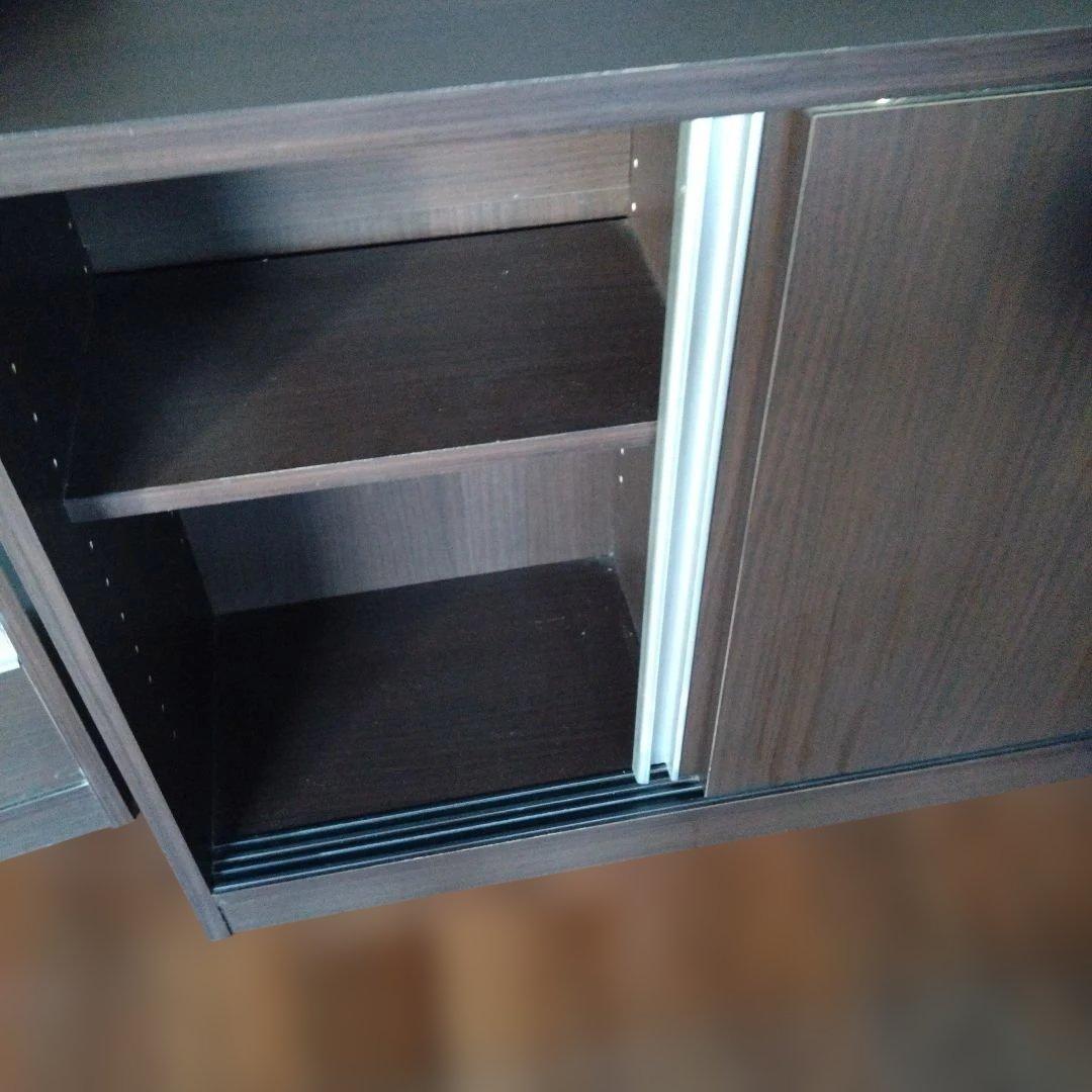 引き取り歓迎★カウンター下収納★ダークブラウン２個セット