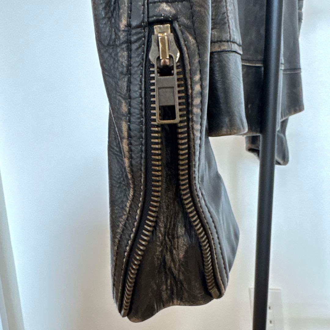 メ*ン様 【美品】マークジェイコブス　レザー　ライダース ヴィンテージ加工　Sサ