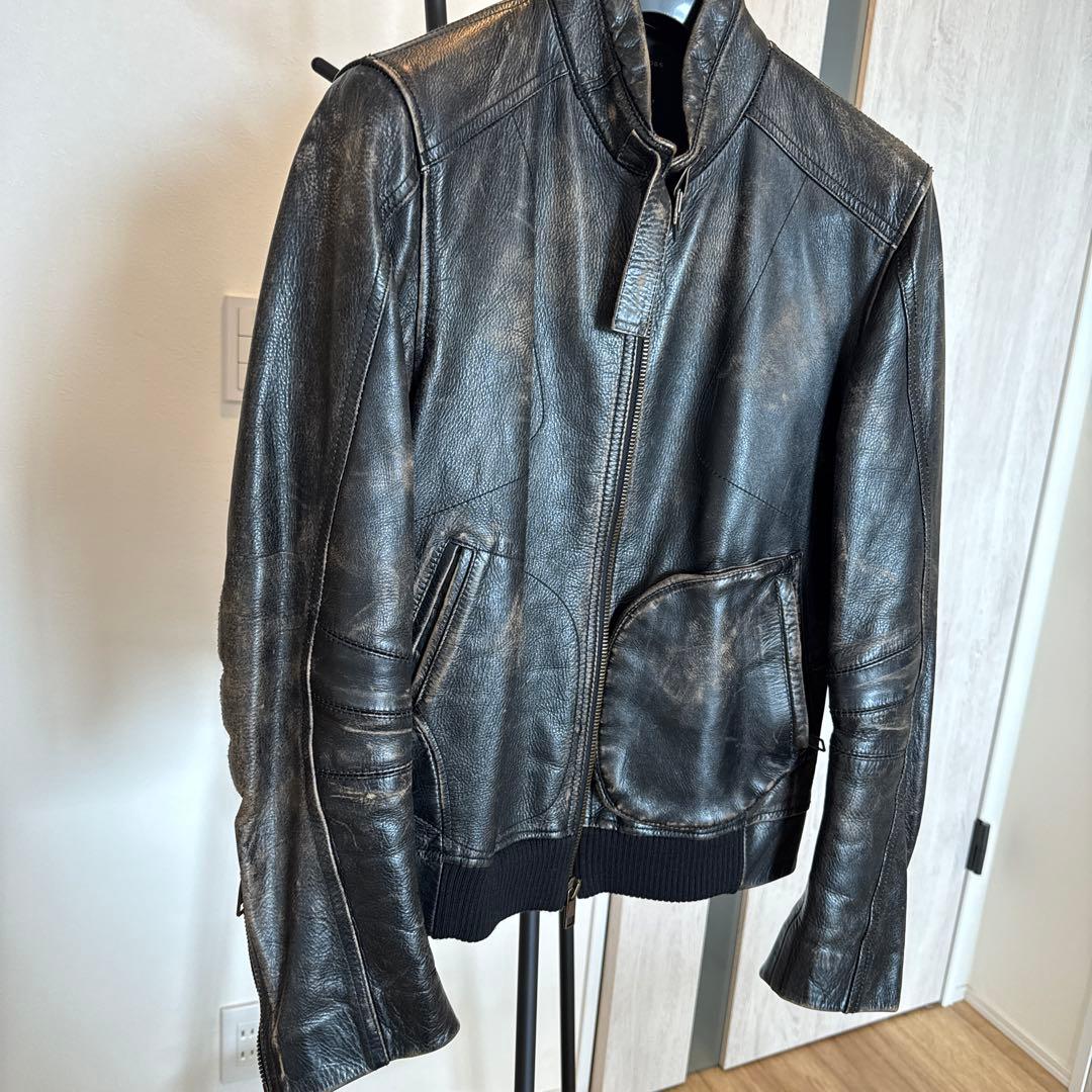 メ*ン様 【美品】マークジェイコブス　レザー　ライダース ヴィンテージ加工　Sサ