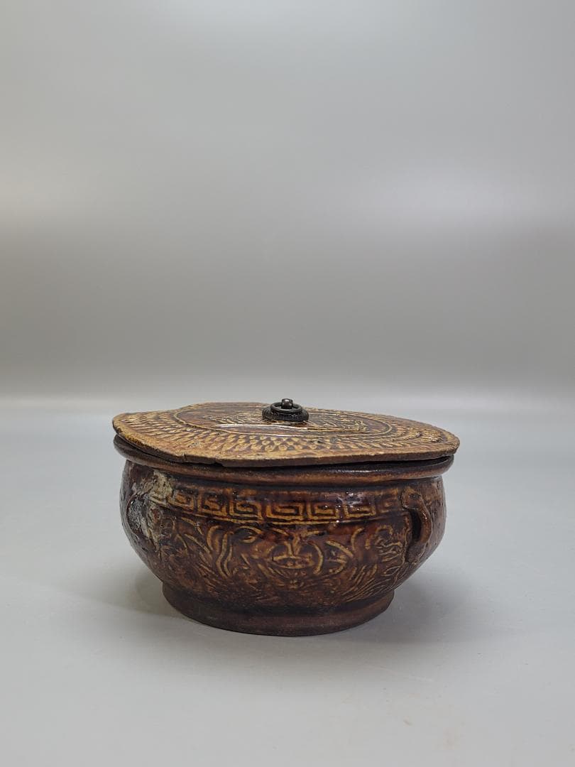 茶道具 唐物 コウチ 平水指 蓋物 骨董品